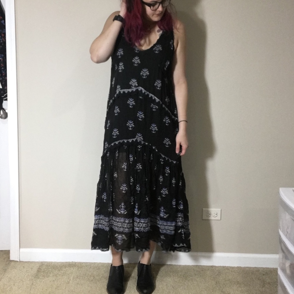 Free People Black Floral Maxi Dress - Picture 2 of 5